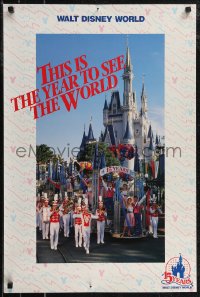 2w0274 WALT DISNEY WORLD 20x30 special poster 1986 marching band outside Cinderella's Castle!