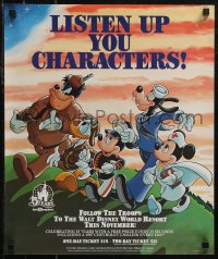 2w0276 WALT DISNEY WORLD 18x21 special poster 1986 Listen Up You Characters, military pricing!