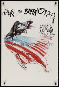 2w0319 WHERE THE BUFFALO ROAM 20x30 special poster 1980 Hunter S. Thompson, cool art by Steadman!