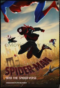 2w1127 SPIDER-MAN INTO THE SPIDER-VERSE int'l teaser DS 1sh 2018 Nicolas Cage in title role, cast!