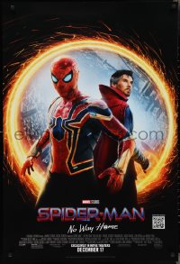 2w1130 SPIDER-MAN: NO WAY HOME advance DS 1sh 2021 great action image w/ Tom Holland in title role!