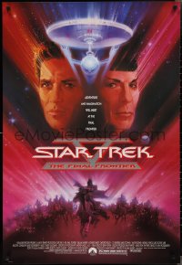 2w1136 STAR TREK V 1sh 1989 The Final Frontier, art of William Shatner & Leonard Nimoy by Bob Peak!
