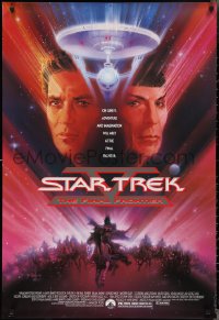 2w1137 STAR TREK V advance 1sh 1989 The Final Frontier, art of William Shatner & Nimoy by Bob Peak!