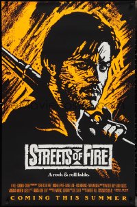 2w1148 STREETS OF FIRE advance 1sh 1984 Walter Hill, Riehm orange dayglo art, a rock & roll fable!