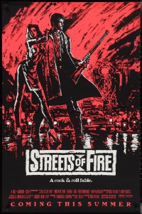2w1147 STREETS OF FIRE advance 1sh 1984 Walter Hill, Riehm pink dayglo art, a rock & roll fable!