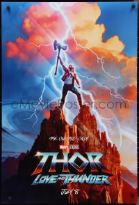 2w1156 THOR: LOVE & THUNDER teaser DS 1sh 2022 Chris Hemsworth in title role holding axe on mountain!