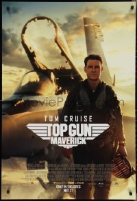 2w1162 TOP GUN: MAVERICK advance DS 1sh 2021 Naval aviator Tom Cruise in title role in front of jet!