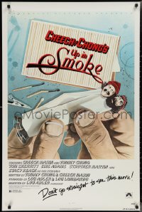 2w1177 UP IN SMOKE recalled 1sh 1978 Cheech & Chong marijuana drug classic, original tagline!