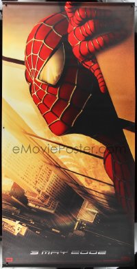 2w0019 SPIDER-MAN vinyl banner 2002 Tobey Maguire w/ WTC towers in eyes, Marvel!