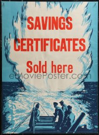 2w0126 SAVINGS CERTIFICATES SOLD HERE 20x27 English WWII war poster 1940s deploying depth charges!