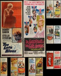 2x0883 LOT OF 13 UNFOLDED & FORMERLY FOLDED 1960S INSERTS 1960s a variety of cool movie images!