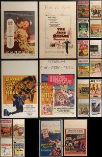 2x0471 LOT OF 22 FOLDED WINDOW CARDS 1950s great images from a variety of different movies!