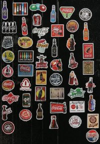 2x0699 LOT OF 49 LEBANESE MOSTLY COCA-COLA STICKERS 1980s a variety of cool Coke images!