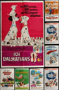 2x0109 LOT OF 12 FOLDED WALT DISNEY ONE-SHEETS 1970s from animated & live action movies!