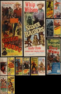 2x0881 LOT OF 15 FORMERLY FOLDED COWBOY WESTERN INSERTS 1940s-1950s cool movie images!