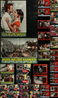 2x0835 LOT OF 44 FORMERLY FOLDED 19X27 ITALIAN PHOTOBUSTAS 1960s-1970s cool movie scenes!