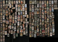 2x0704 LOT OF 206 CIGARETTE CARDS 1930s great portraits of movie stars & more, many in color!