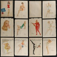2x0548 LOT OF 12 1947 ESQUIRE CALENDAR PAGES 1946 sexy pinup art by Alberto Vargas!