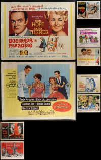 2x0798 LOT OF 9 MOSTLY UNFOLDED HALF-SHEETS 1950s-1970s a variety of cool movie images!