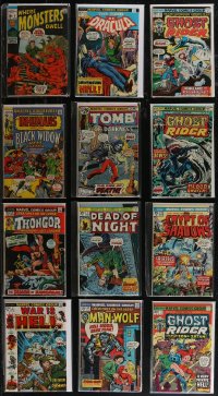 2x0248 LOT OF 12 MARVEL COMIC BOOKS 1970s Tomb of Dracula, Ghost Rider, Man-Wolf & more!