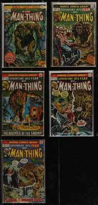2x0324 LOT OF 5 MAN-THING COMIC BOOKS 1970s Adventure into Fear, Marvel Comics!