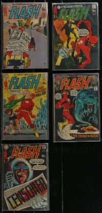 2x0326 LOT OF 5 FLASH COMIC BOOKS 1970s The Day the Flash Failed, The Evil Sound of Music & more!