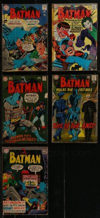 2x0331 LOT OF 5 BATMAN COMIC BOOKS 1960s Joker, Robin, Legion of Feline Furies & more!
