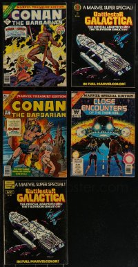 2x0322 LOT OF 5 MARVEL OVERSIZED COMIC BOOKS 1970s Conan, Battlestar Galactica, Close Encounters