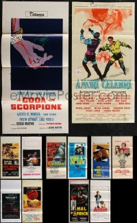 2x0913 LOT OF 16 FORMERLY FOLDED ITALIAN LOCANDINAS 1960s-1990s a variety of cool movie images!