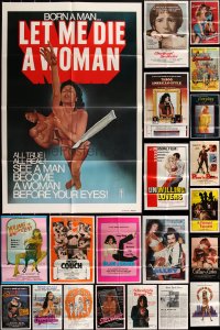 2x0081 LOT OF 28 FOLDED SEXPLOITATION ONE-SHEETS 1970s-1980s sexy images with some nudity!