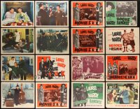 2x0174 LOT OF 16 LAUREL & HARDY RE-RELEASE LOBBY CARDS R1940s-1950s great images of the comedy duo!