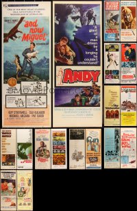 2x0869 LOT OF 21 MOSTLY UNFOLDED 1960S INSERTS 1960s great images from a variety of movies!