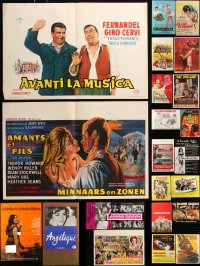 2x0801 LOT OF 28 FORMERLY FOLDED NON-US POSTERS 1950s-1980s a variety of cool movie images!