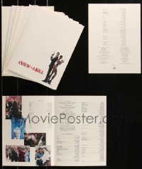 2x0506 LOT OF 15 VIEW TO A KILL SCREENING PROGRAMS 1985 complete list of cast & crew members!