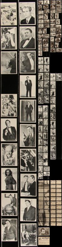 2x0696 LOT OF 110 MAN FROM UNCLE & JAMES BOND TRADING CARDS 1960s the backs make a huge puzzle!