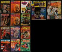 2x0363 LOT OF 14 MONSTER MAGAZINES 1960s-1970s filled with great horror images & articles!