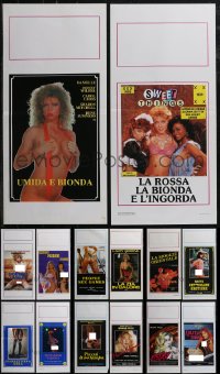 2x0910 LOT OF 17 FORMERLY FOLDED SEXPLOITATION ITALIAN LOCANDINAS 1980s-1990s sexy images w/nudity!