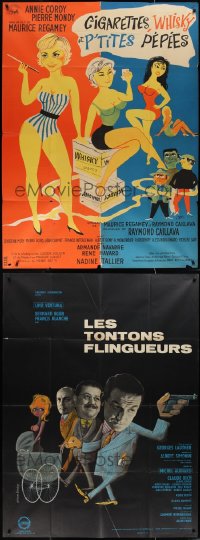 2x0612 LOT OF 5 FOLDED FRENCH ONE-PANELS 1950s-1960s a variety of cool movie images!