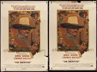 2x0010 LOT OF 2 SHOOTIST 40X60S 1976 great Richard Amsel art of John Wayne & cast, Don Siegel!