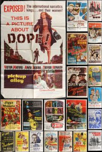 2x0049 LOT OF 55 FOLDED ONE-SHEETS 1940s-1970s great images from a variety of different movies!