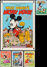 2x0770 LOT OF 5 UNFOLDED 1980S WALT DISNEY 22x31 ART PRINTS 1980s Mickey Mouse, Donald Duck!