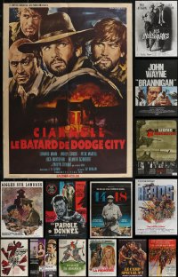 2x0746 LOT OF 18 FORMERLY FOLDED FRENCH 23X32 POSTERS 1960s-1970s a variety of cool movie images!