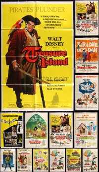 2x0106 LOT OF 15 FOLDED WALT DISNEY ONE-SHEETS 1960s-1980s from animated & live action movies!