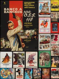 2x0745 LOT OF 20 FORMERLY FOLDED FRENCH 23X32 POSTERS 1960s-1970s a variety of cool movie images!