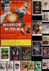 2x0088 LOT OF 27 FOLDED KUNG FU ONE-SHEETS 1970s-1980s great images from martial arts movies!