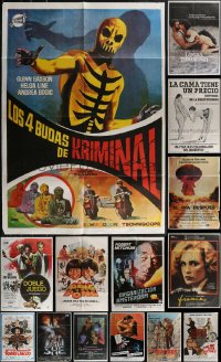 2x0475 LOT OF 20 FOLDED SPANISH POSTERS 1960s-1980s great images from a variety of movies!