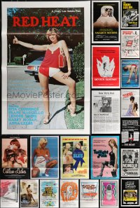 2x0015 LOT OF 35 TRI-FOLDED SEXPLOITATION ONE-SHEETS 1970s-1980s sexy images with some nudity!