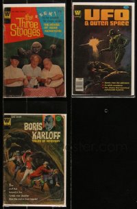 2x0353 LOT OF 3 WHITMAN COMIC BOOKS 1970s Three Stooges, UFO & Outer Space, Boris Karloff!