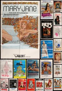 2x0075 LOT OF 30 FOLDED SEXPLOITATION ONE-SHEETS 1970s-1980s sexy images with some nudity!