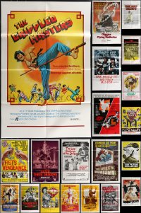 2x0096 LOT OF 23 FOLDED KUNG FU ONE-SHEETS 1970s-1980s great images from martial arts movies!